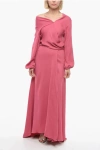 Super Blond Wrap Maxi Dress With Belt