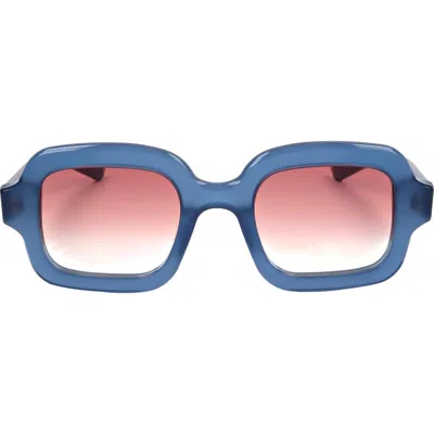 Super By Retrosuperfuture® 51mm Round Sunglasses In Blue/ Dark Grey