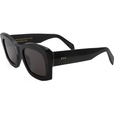 Super By Retrosuperfuture® 52mm Round Sunglasses In Black/ Dark Grey
