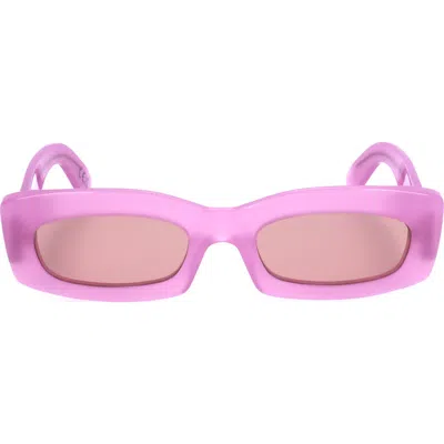 Super By Retrosuperfuture® 53mm Round Sunglasses In Pink/ Dark Grey