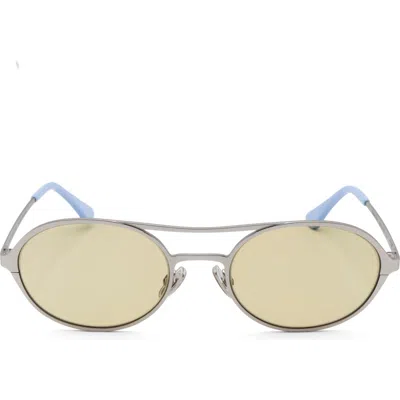 Super By Retrosuperfuture® 53mm Square Sunglasses In Silver/ Dark Grey