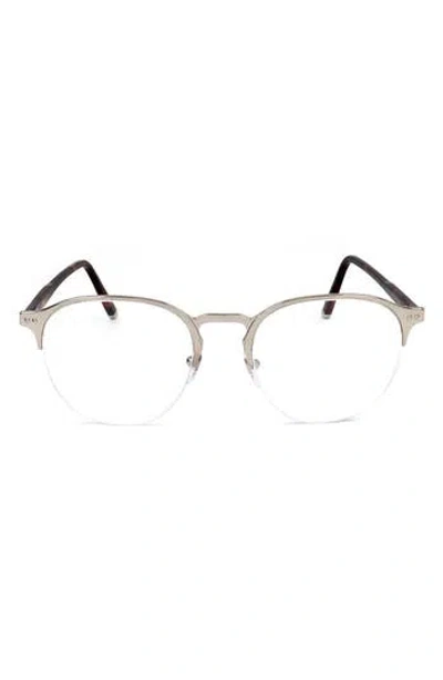 Super By Retrosuperfuture® 54mm Half Rim Round Reading Glasses In Silver