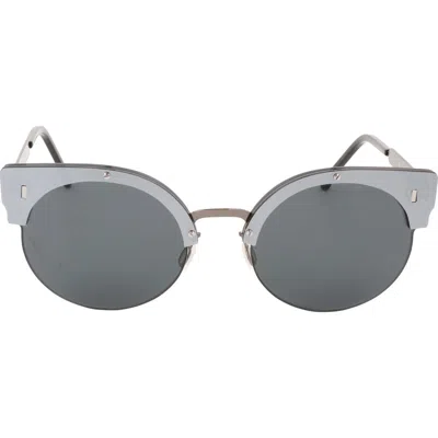 Super By Retrosuperfuture® 54mm Round Cat Eye Sunglasses In Black/ Dark Grey
