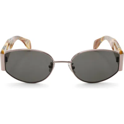 Super By Retrosuperfuture® 54mm Square Sunglasses In Silver/ Dark Grey