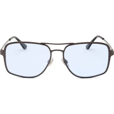 Super By Retrosuperfuture® 56mm Square Sunglasses In Silver/ Dark Grey