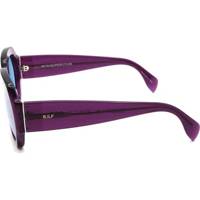 Super By Retrosuperfuture® 58mm Round Sunglasses In Bue/ Dark Grey