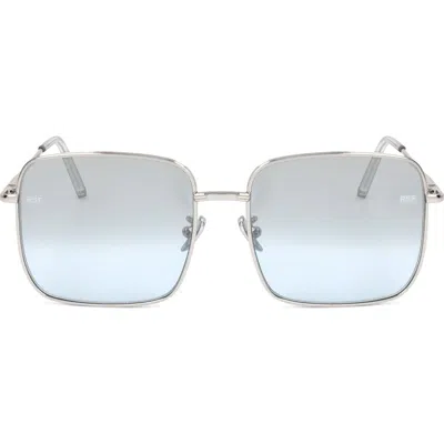 Super By Retrosuperfuture® 59mm Square Sunglasses In Silver/ Silver