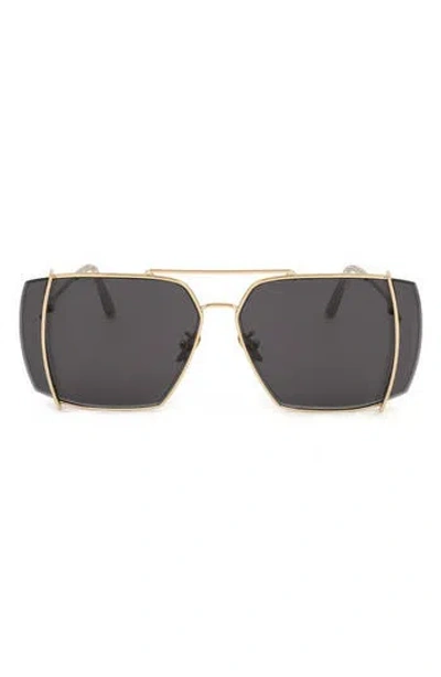 Super By Retrosuperfuture® 69mm Mask Sunglasses In Gold