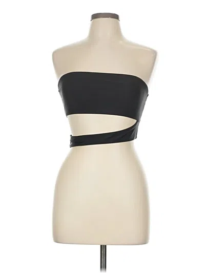 Pre-owned Super Down Tube Top Black Strapless Neckline Tops