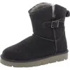 Super Lamb Argali Buckle Womens Suede Cold Weather Shearling Boots In Pink