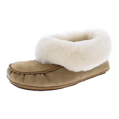 Super Lamb Navajo Mens Suede Shearling Lined Moccasin Slippers In Multi