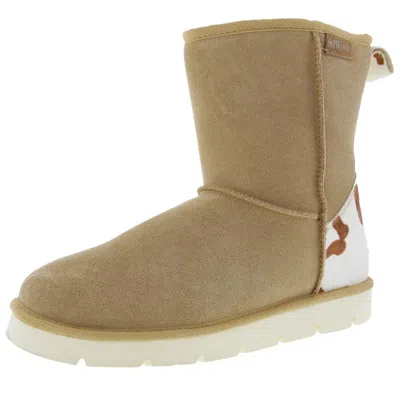 Super Lamb Womens Fleece Lined Leather Winter & Snow Boots In Multi