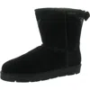 Super Lamb Womens Lined Leather Winter & Snow Boots In Black