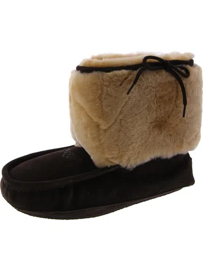Super Lamb Womens Suede Pull On Ankle Boots In Gold