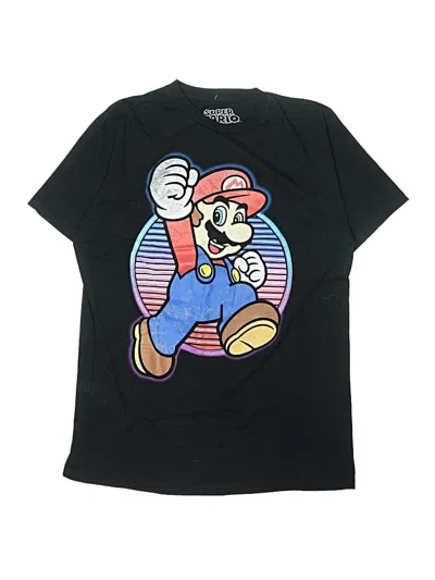 Pre-owned Super Mario Kids' Short Sleeve T-shirt In Black