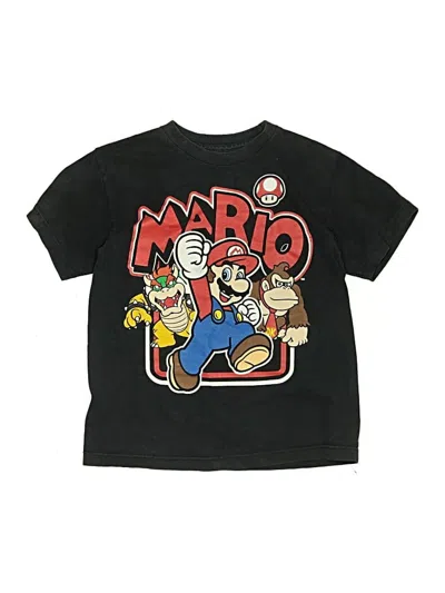 Pre-owned Super Mario Kids' Short Sleeve T-shirt In Black