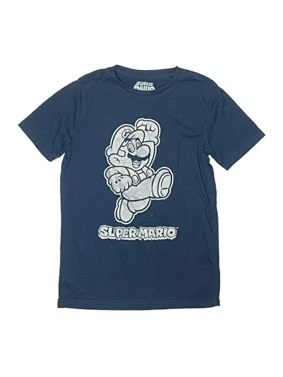 Pre-owned Super Mario Kids' Short Sleeve T-shirt In Blue
