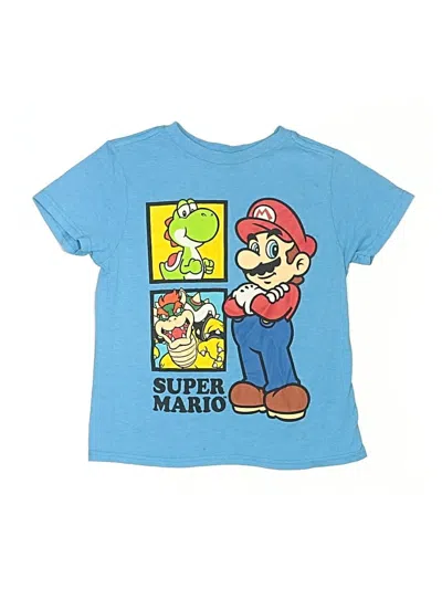 Pre-owned Super Mario Kids' Short Sleeve T-shirt In Blue