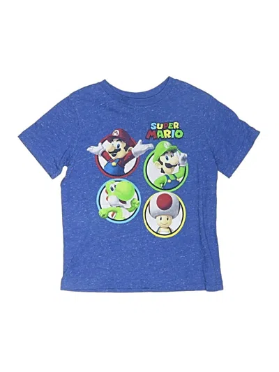 Pre-owned Super Mario Kids' Short Sleeve T-shirt In Blue