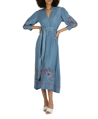 Super Natural By Secret Mission Lynn Dress With Flower Embroidery In Multi
