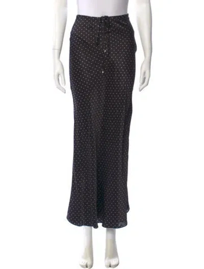Pre-owned Super Réal: Claudia Schiffer Silk Midi Length Skirt In Black