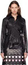 Super Yaya Black Classic Twist Shirt In Black