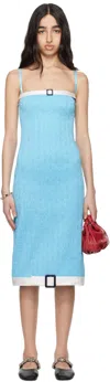 Super Yaya Blue Audrey Pool Midi Dress In Ice Blue