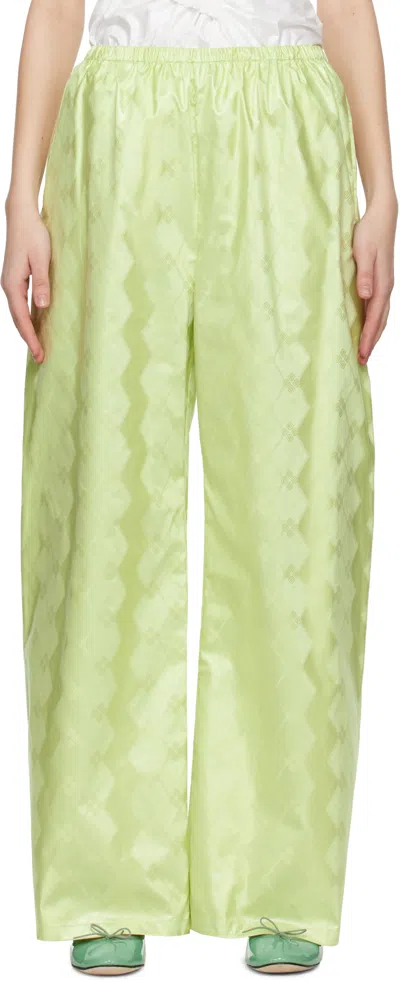 Super Yaya Green Noucki Judo Trousers In Almond Green
