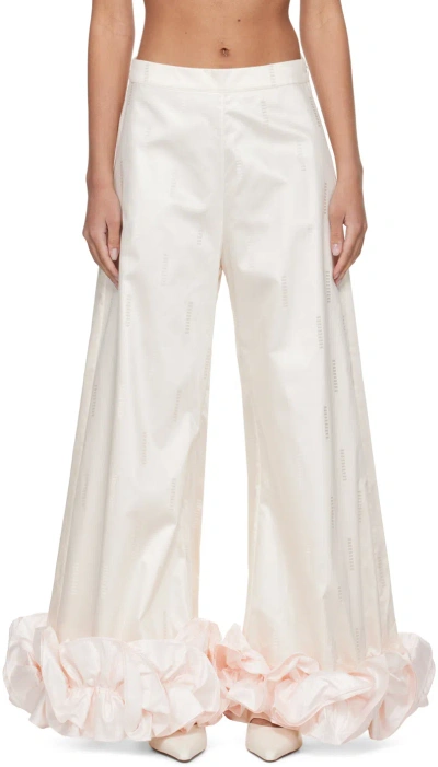 Super Yaya Off-white & Pink Nayla Trousers In Ivory/light Pink