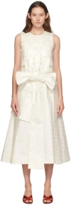 Super Yaya Off White Linda Beatrice Midi Dress In Off White