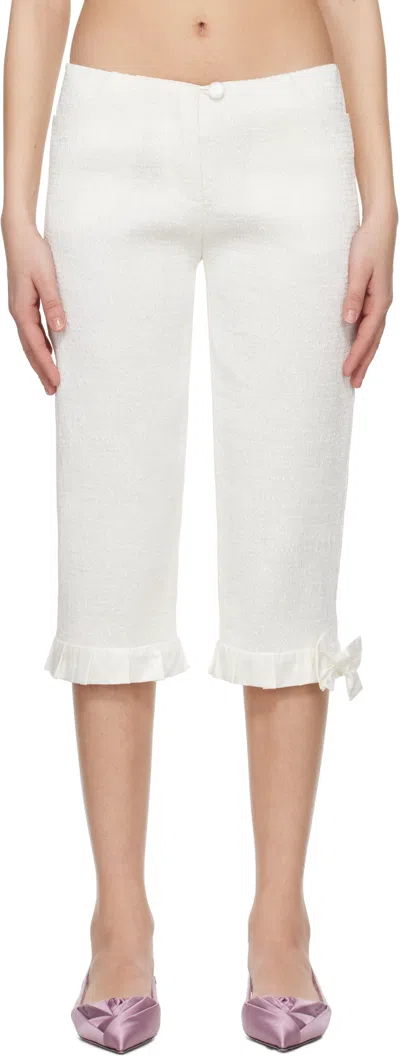 Super Yaya Off-white Trouseracourt Audrey Trousers In White Chantilly