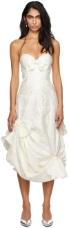 Super Yaya Ssense Exclusive White Beatrice Strapless Midi Dress In White