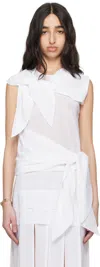 Super Yaya White Scarf Blouse In White
