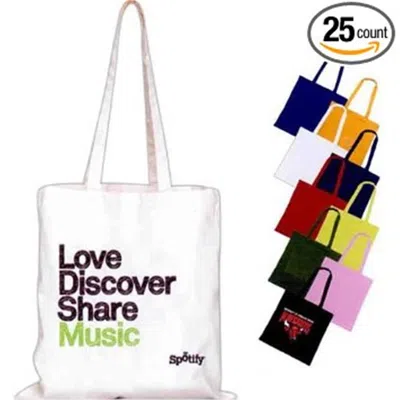Superbagline Qsb52 Black Cotton Convention Tote - Pack Of 25 In White