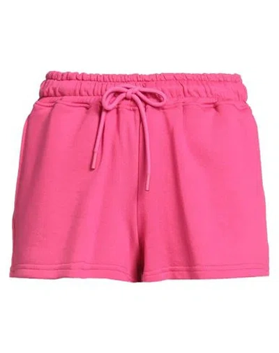Superculture Clothing Woman Shorts & Bermuda Shorts Fuchsia Size M Cotton In Pink