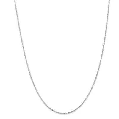 Pre-owned Superdealsforeverything 18k White Gold 16 Inch 1.1mm Singapore With Spring Ring Clasp Chain; 16 Inch