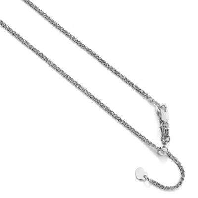 Pre-owned Superdealsforeverything Leslie's 10k White Gold 1.35 Mm Adjustable Wheat Chain; 22 Inch; Lobster Clasp
