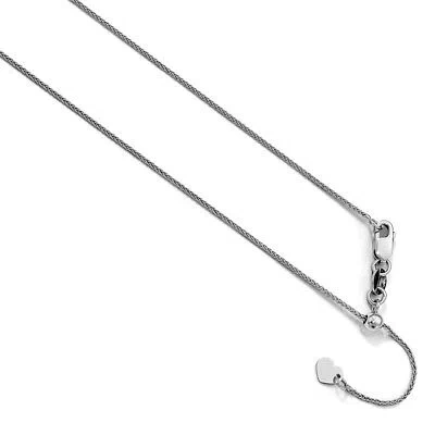 Pre-owned Superdealsforeverything Leslie's 10k White Gold .8 Mm Adjustable Wheat Chain; 30 Inch; Lobster Clasp