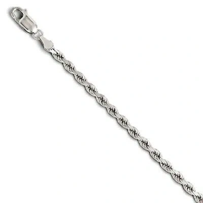 Pre-owned Superdealsforeverything Leslie's Real 14kt 3.00mm Diamond- Cut Rope Chain; 7 Inch In White