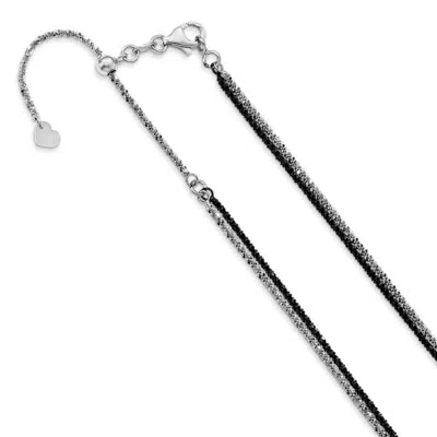 Pre-owned Superdealsforeverything Leslie's Real 14kt Black And White Adjustable Double Strand Necklace; 16 Inch