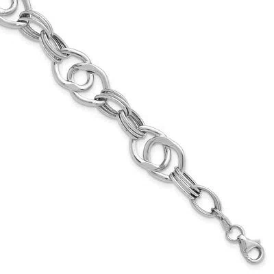 Pre-owned Superdealsforeverything Leslie's Real 14kt Polished Fancy Link Bracelet; 7.75 Inch In White