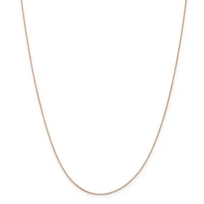 Pre-owned Superdealsforeverything Leslie's Real 14kt Rose Gold .5 Mm Baby Box Chain; 24 Inch; Lobster Clasp In Pink