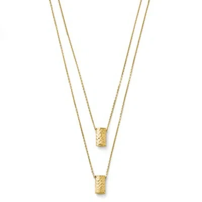 Pre-owned Superdealsforeverything Leslie's Real 14kt Two Layer Diamond Cut Necklace; 18 Inch In Yellow