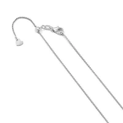 Pre-owned Superdealsforeverything Leslie's Real 14kt White Gold 1.1 Mm Round Cable Adjustable Chain; 30 Inch