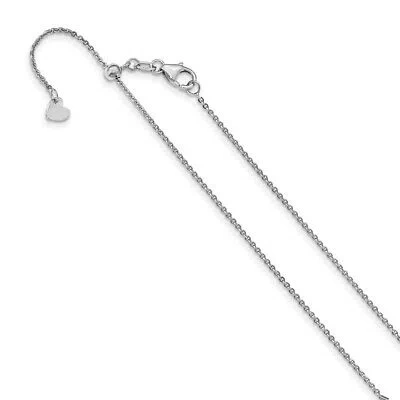 Pre-owned Superdealsforeverything Leslie's Real 14kt White Gold 1.25 Mm Flat Cable Adjustable Chain; 22 Inch