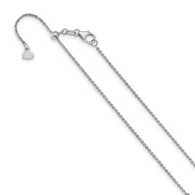 Pre-owned Superdealsforeverything Leslie's Real 14kt White Gold 1.25 Mm Flat Cable Adjustable Chain; 22 Inch