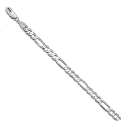 Pre-owned Superdealsforeverything Leslie's Real 14kt White Gold 5.5mm Flat Figaro Chain; 7 Inch; Lobster Clasp