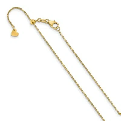 Pre-owned Superdealsforeverything Leslie's Real 14kt Yellow Gold 1.25 Mm Flat Cable Adjustable Chain; 22 Inch