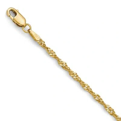 Pre-owned Superdealsforeverything Leslie's Real 14kt Yellow Gold 1.9mm Singapore Chain; 8 Inch; Lobster Clasp
