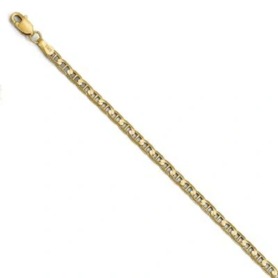 Pre-owned Superdealsforeverything Leslie's Real 14kt Yellow Gold 3mm Concave Anchor Chain; 7 Inch; Lobster Clasp